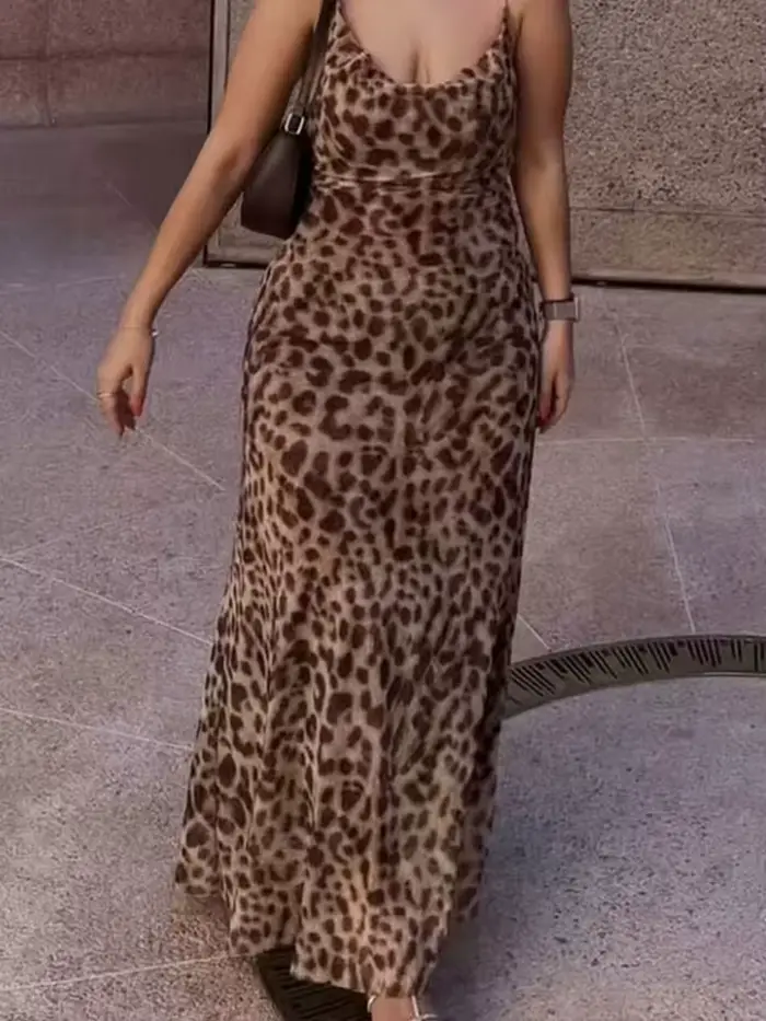 Robe imprimée léopard HH pour femme
