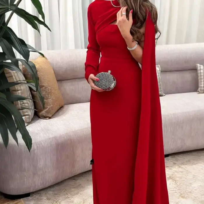 Robe formelle élégante pour femmes, robe de bal, asymétrique épaule dénudée, longue ruban, robes de 