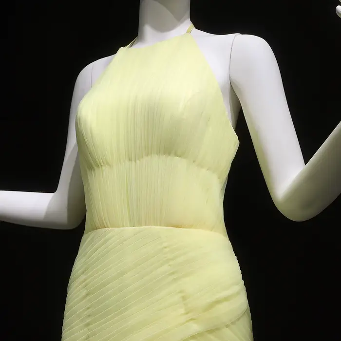 Sharon Said-Robe de Soirée Élégante Jaune à Volants pour Femme