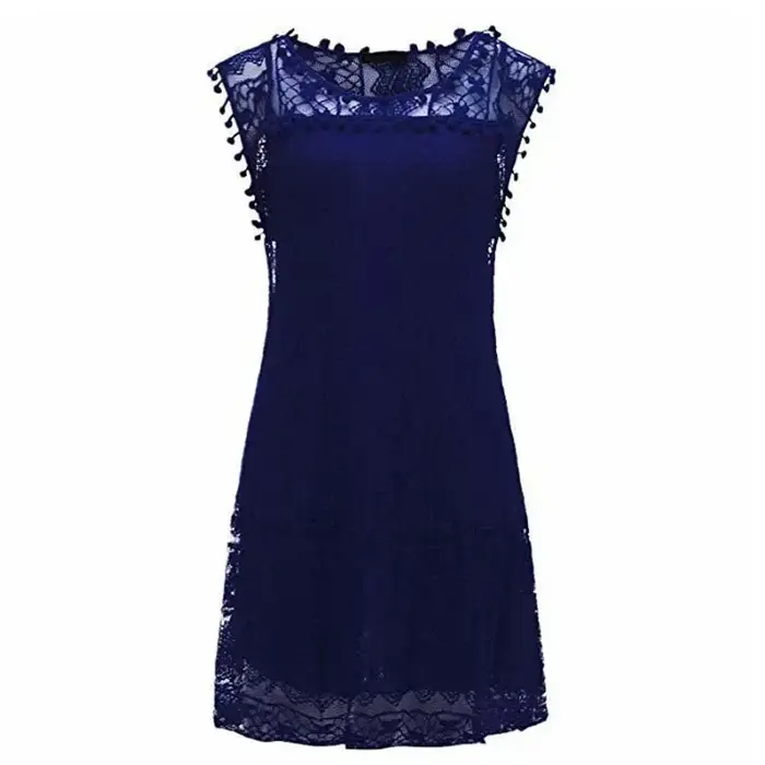 Robe blanche en dentelle pour femmes, décontractée, sans manches, mini, pour l'été, plage, occasions spéciales