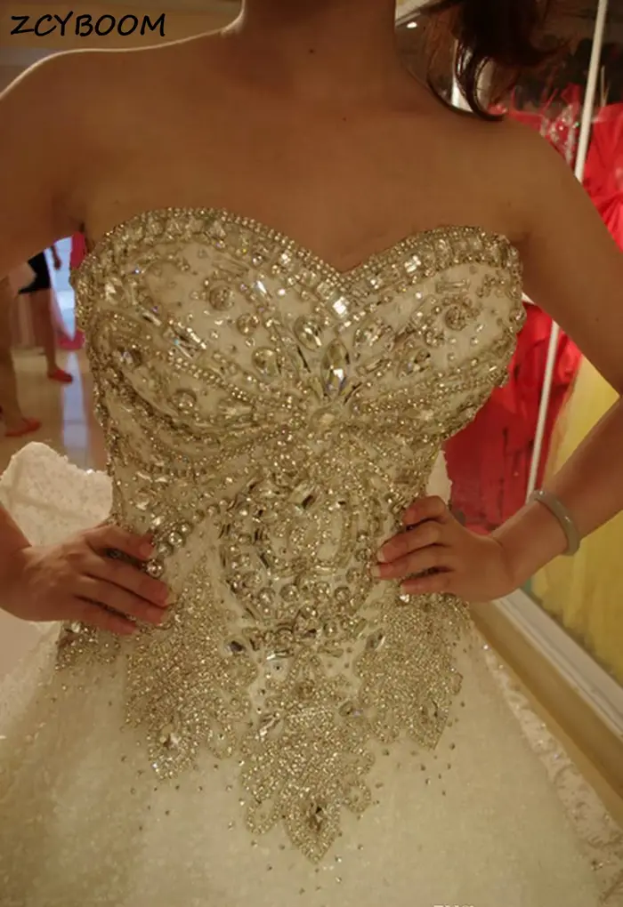 Robes de mariée blanches/ivoire, perles de luxe, cristal, Vestidos De Novia, femmes élégantes, tulle