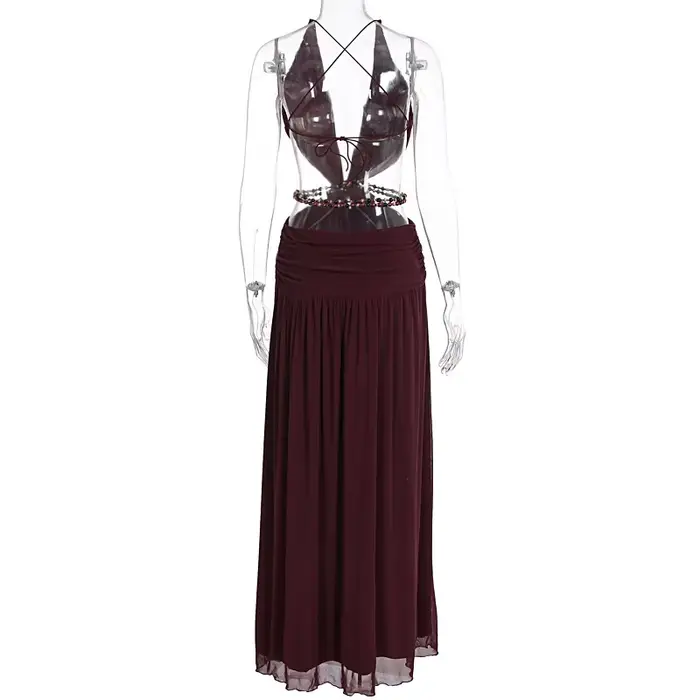 Robe Townlike Léopard A-Ligne Maxi Femme Col Monté Pour Soirées Gala Réceptions Mariages Occasions Spéciales