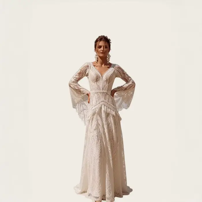 Robes de mariée vintage Bohème pour femmes
