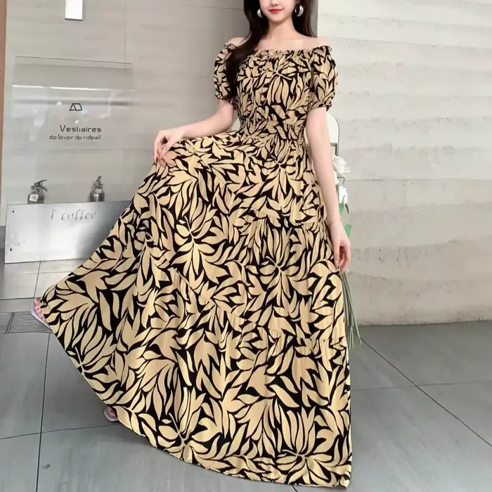 Robe d'été bohème pour femme en coton et soie