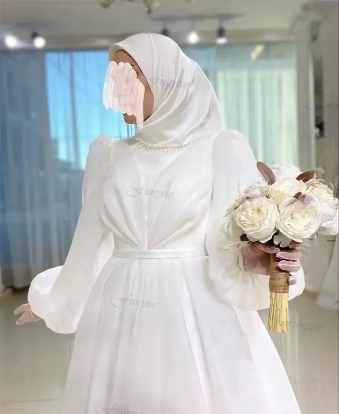 Robe de mariée musulmane personnalisée pour femme 2026