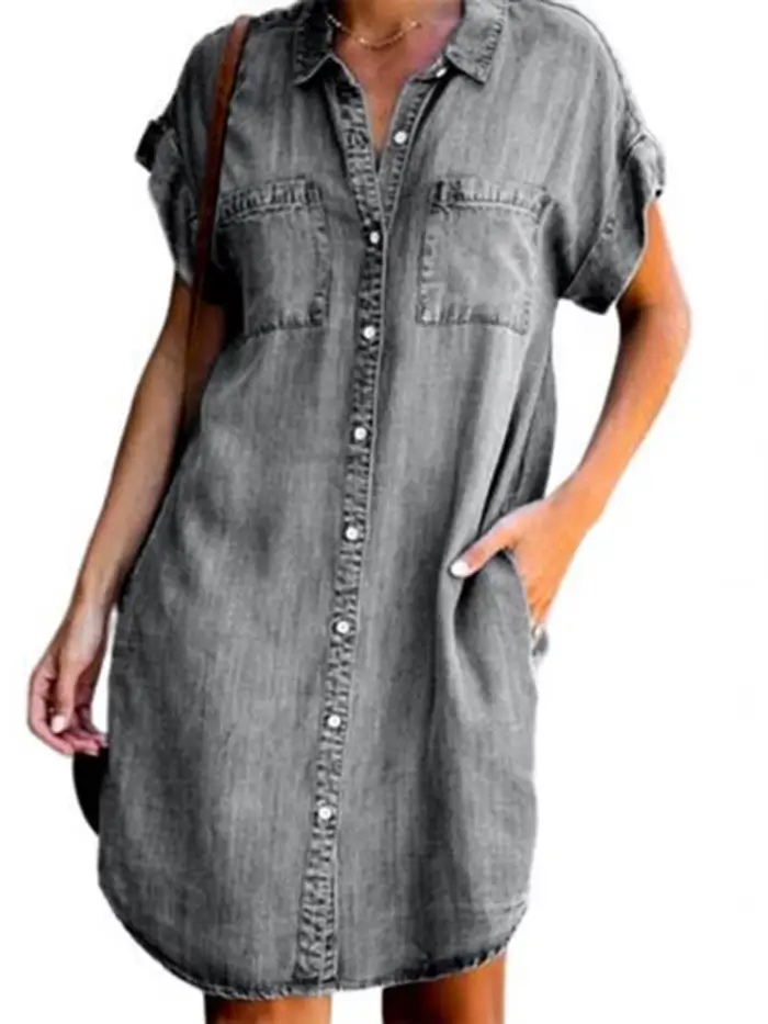 Robe chemise en jean pour femmes