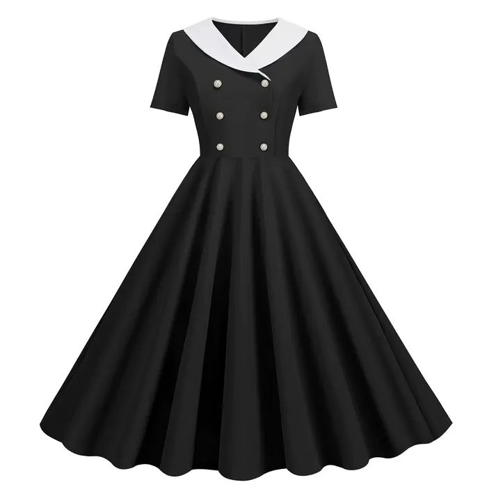 Robe vintage pour femme, tenue élégante et ajustée, uni, années 50 et 60, été, disponible en plusieurs tailles et couleurs, idéale pour les mariages et les soirées spéciales