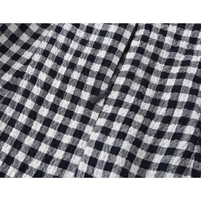 Robe midi élégante à carreaux pour femme printemps été sans manches large bretelles occassions spéciales femmes occasions hipseam polyester