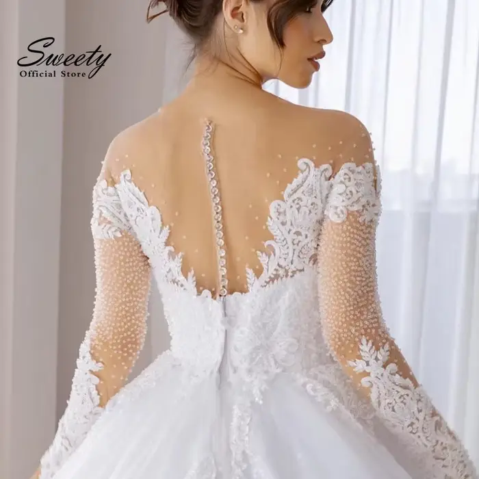 Robe de Mariée Chic et Brillante en Organza avec Broderie de Perles