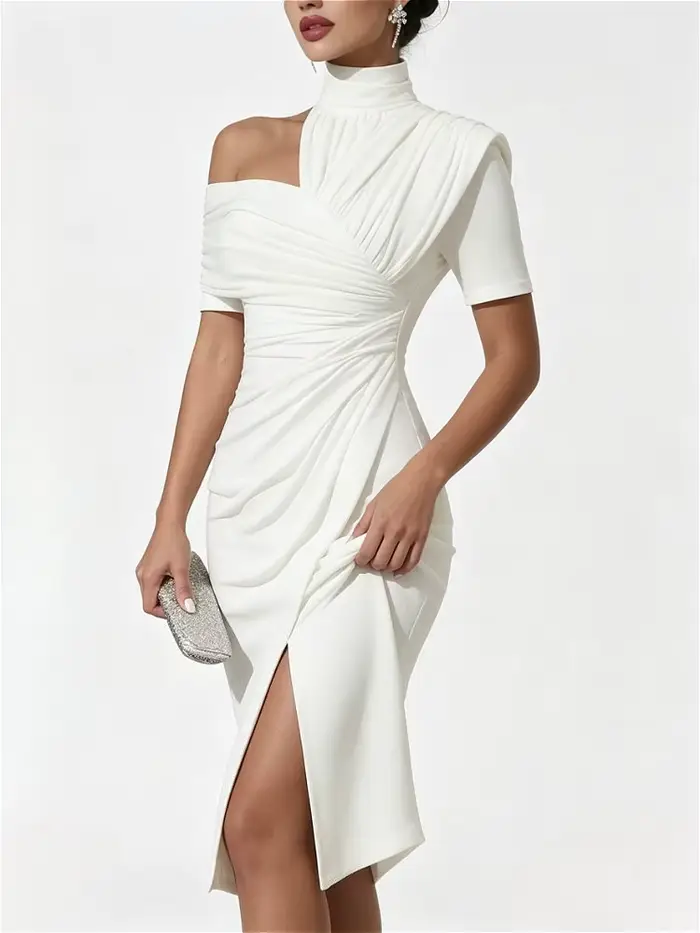 Nouvelle Robe Midi Blanche Femme 2026 – Robes Décontractées