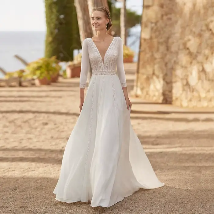 Charmante robe de mariée en dentelle de plage, robes de mariée Boho, nouveaux patients, quel que soi