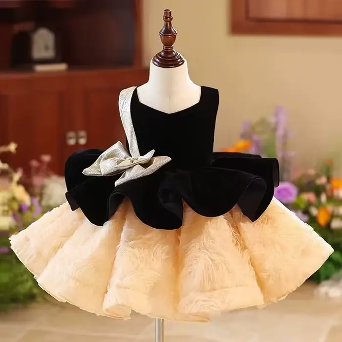 Jill Wish J421 robe élégante à fleurs Champagne pour filles