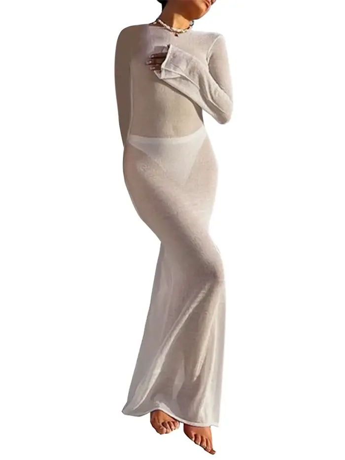 Robe longue de plage pour femme