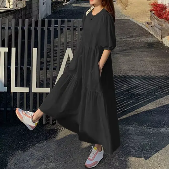 Robe d'été élégante rouge et blanche pour femmes