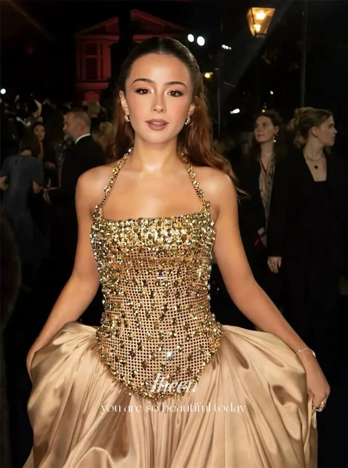 Robe de soirée en satin Aileen pour femme - Robes