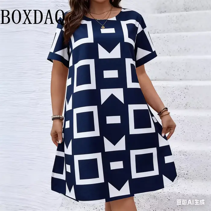 Robe ethnique décontractée à motifs floraux et géométriques pour femmes grandes tailles styles folk indépendants occasions spéciales carnavals sports