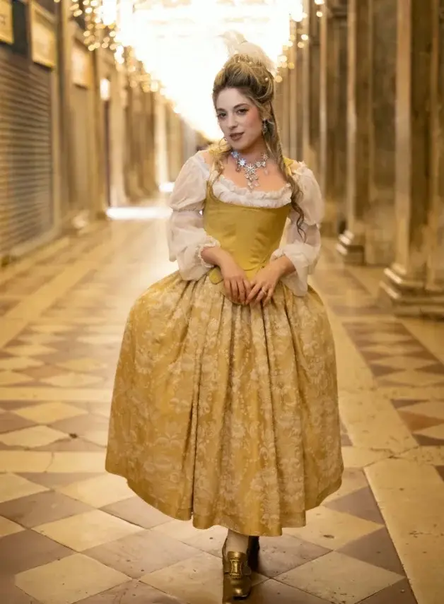Robe de bal blanche dorée style corset à lacets et manches longues soirée officielle carnaval dentelle fleurs exquise pour femmes toutes occasions