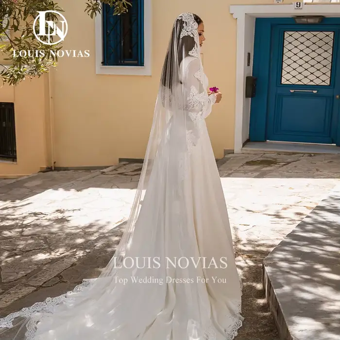 LOUIS NOVIAS – robe de mariée trapèze en Satin pour femmes