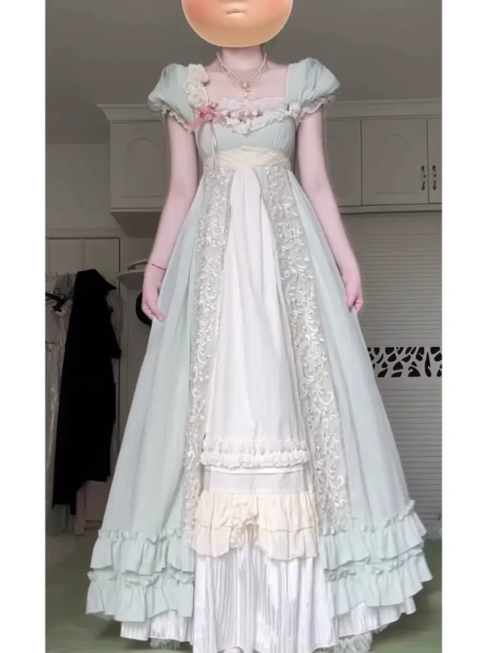 Robe lolita impériale éco-responsable MAGOGO Green, robe de princesse Lolita