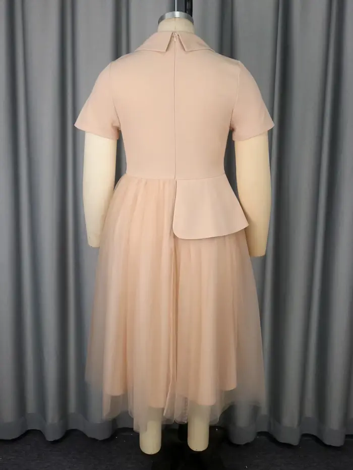 Robe élégante kaki grande taille avec jupe en tulle superposée pour femmes occasions formelles et événements spéciaux