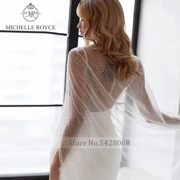Michelle Royce a-ling robes De mariée chérie bretelles Spaghetti dos nu chapelle Train