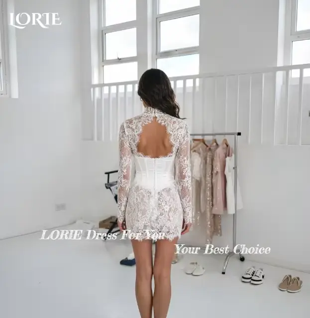 LORIE – Mini robes de mariée sexy en dentelle