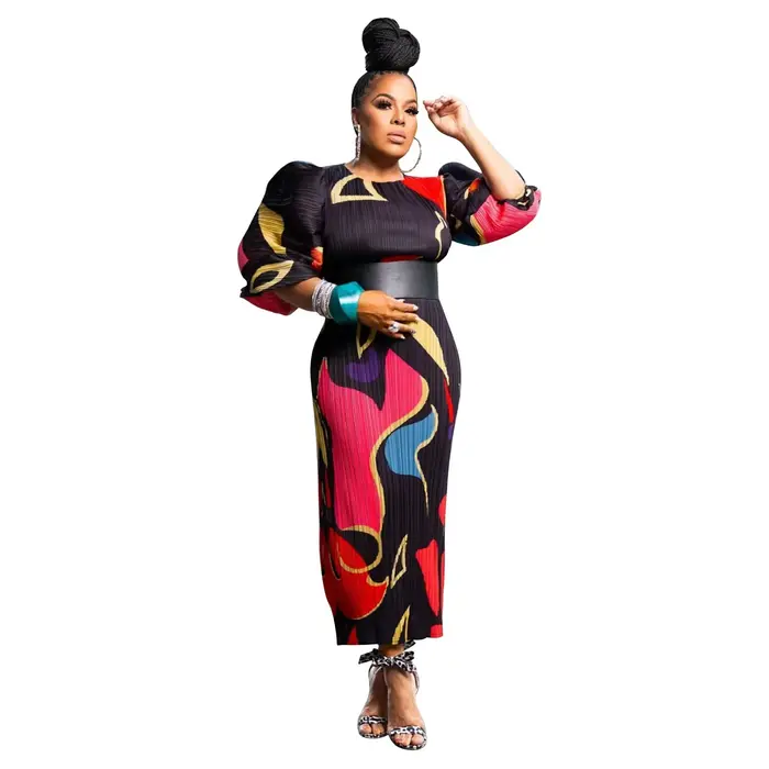 Robes africaines pour femmes, vêtements africains printemps-automne, robe à manches 3/4, robe sexy à