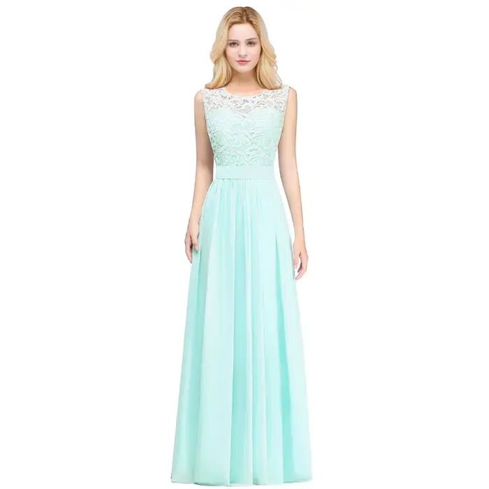 Robe de Demoiselle d'Honneur Élégante en Mousseline de Soie pour Femme