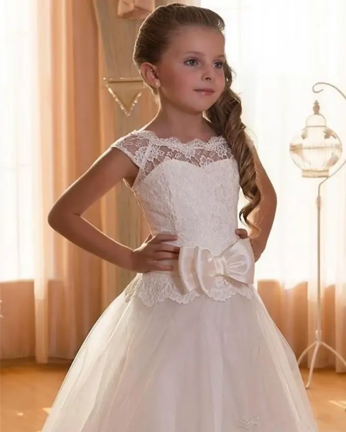 Robe de première Communion blanche pour filles