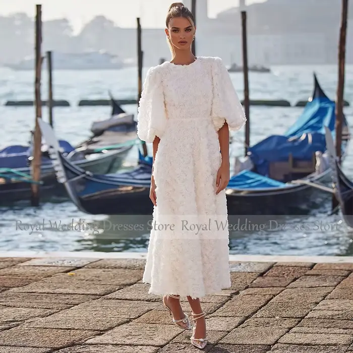 Robe de Mariée Civile Élégante en Mousseline de Soie Blanche