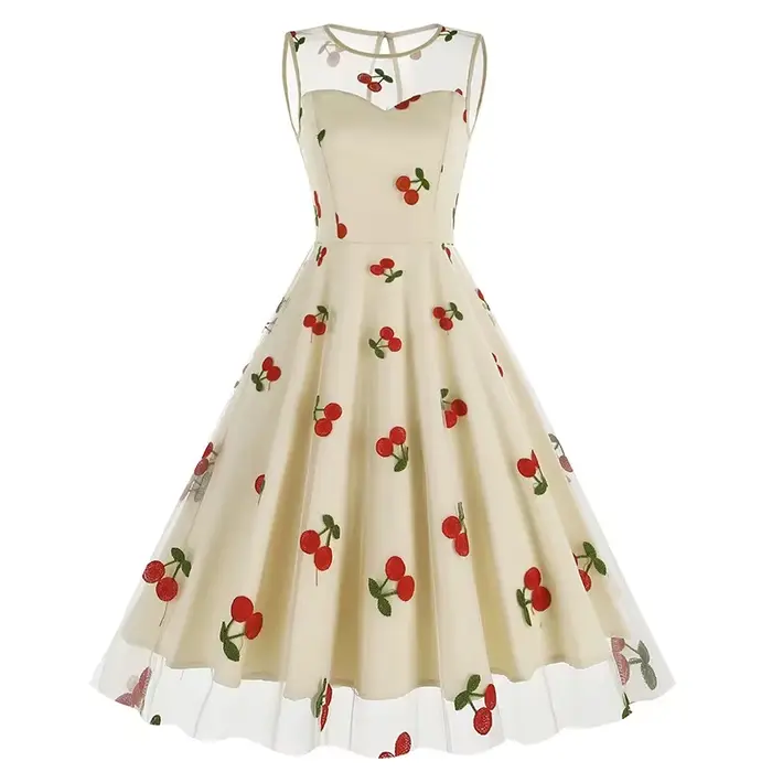 Hepburn-Robe Pin Up Vintage pour Femme