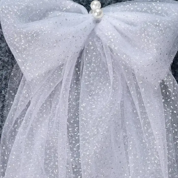 Robe de mariée en tulle plissé avec châle en perles brillantes, nœud transparent et gaze dorée pour femmes occasions spéciales mariage galas cérémonies