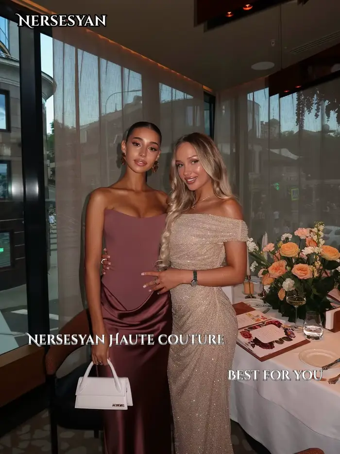 Robe de soirée sirène de luxe Nersesyan Dusty Rose
