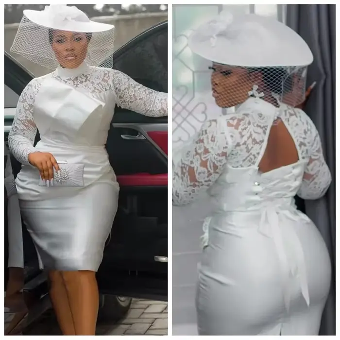 Robe de Cocktail Courte Personnalisée Aso Ebi