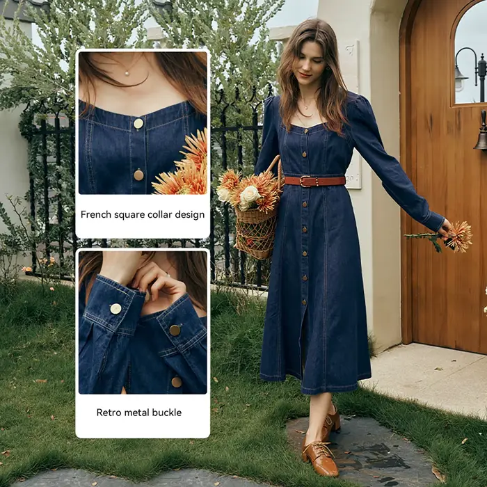 Robe en jean vintage OLrain pour femme