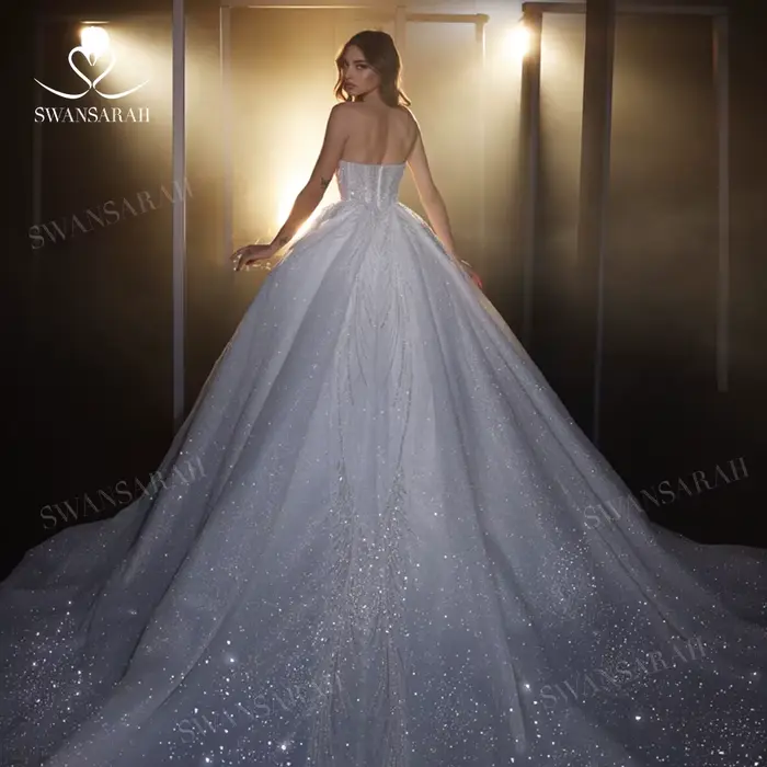 Robe de mariée de luxe perlée