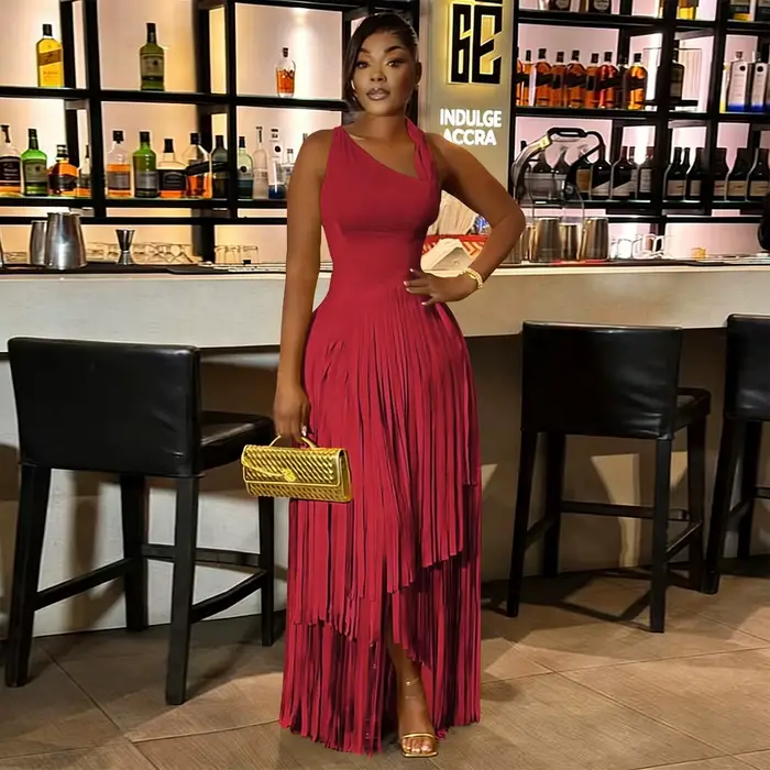 Nouvelle Robe Africaine Sexy à Franges pour Femme