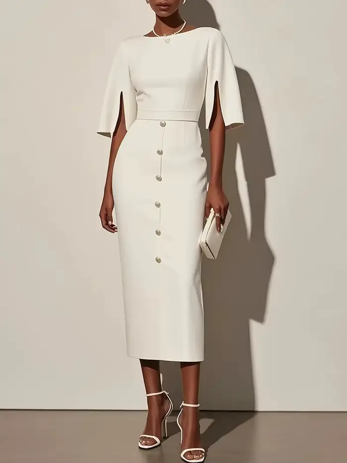Robe fourreau midi moulante élégante pour femme