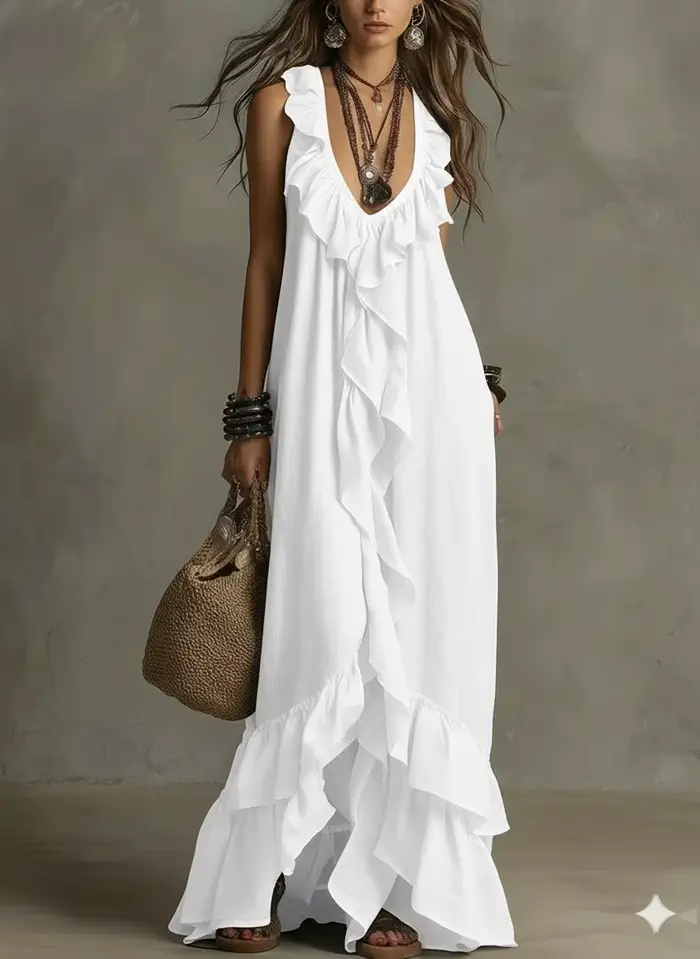 Robe longue décontractée ample