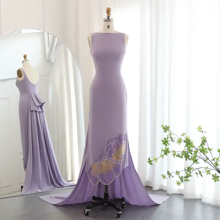 Robe de soirée Sharon Said perlée papillon festonné pour femmes occasions spéciales soirée officielle mariage Dubaï
