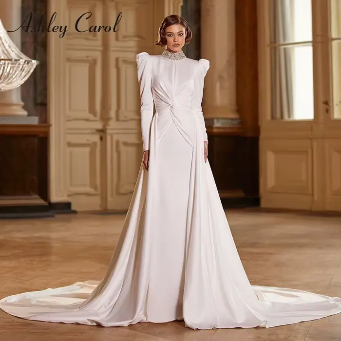 Ashley Carol-Robe de Mariée Sirène en Satin 2 en 1