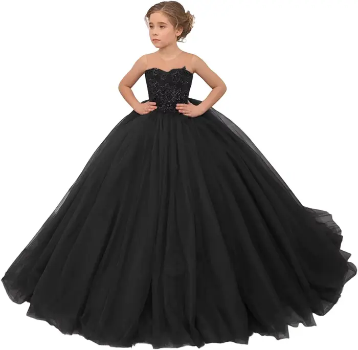 Robe de concours bordeaux pour filles