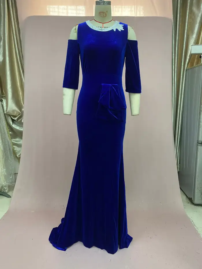 Robe d'été personnalisée en velours pour femmes