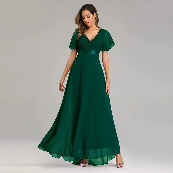 Robes longues pour femmes robe de soirée élégante en Tulle vert avec paillettes grande taille robe d