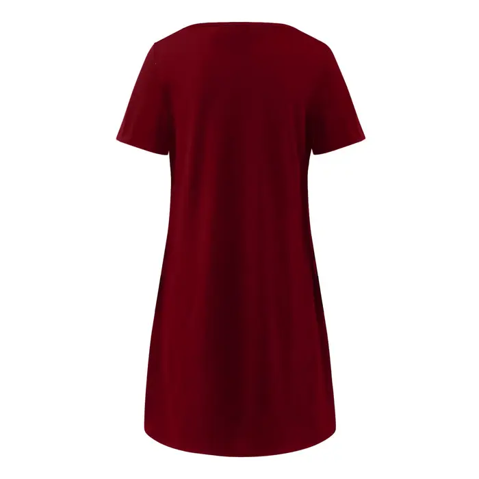 Robe d'été pour femme style décontracté sans manches longueur genou en polyester bleu noir rouge pour plage et vacances