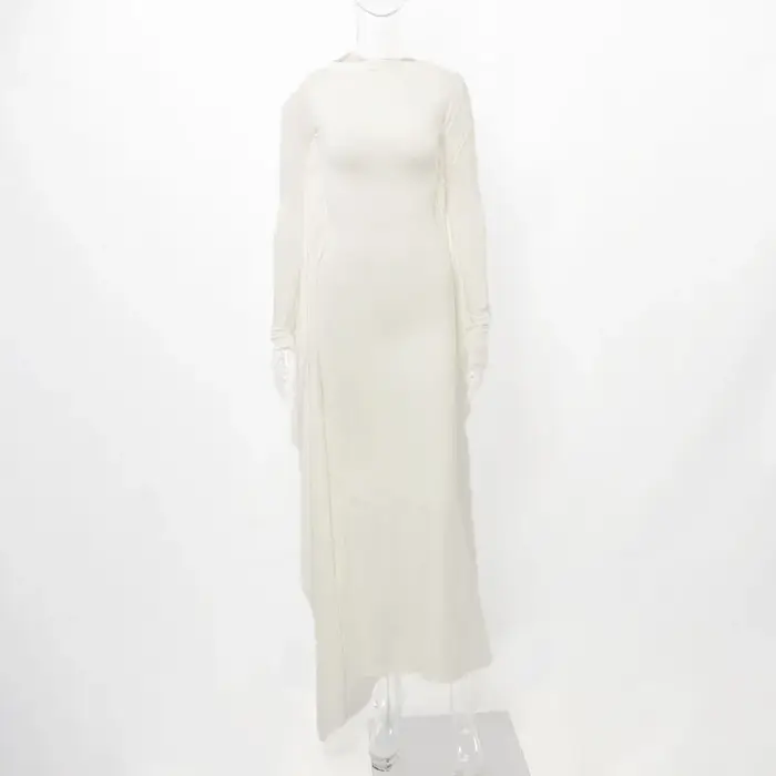 Manches chauve-souris Robe Maxi femmes automne moulante élégant Sexy fête Club mince