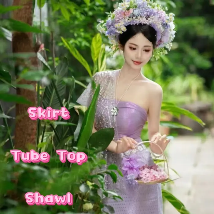 Ensemble de robes de danse traditionnelles thaïlandaises vintage pour femmes, tenue de festival sexy