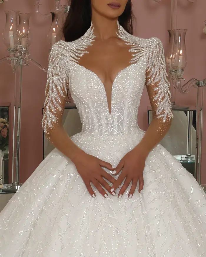 Robe de Mariée de Luxe à Paillettes