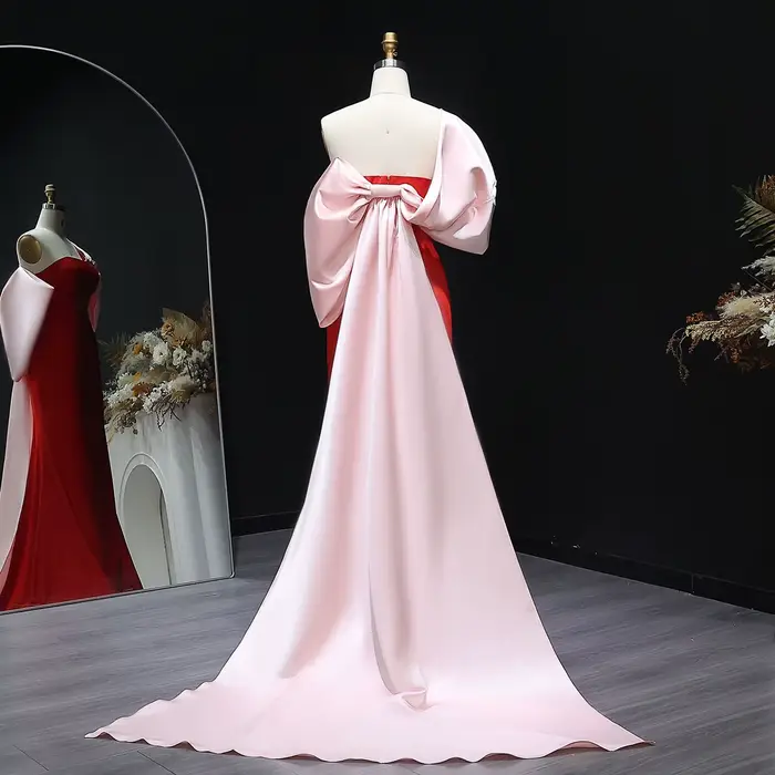Sharon Said rouge et rose dubaï épaules dénudées robes de soirée avec sirène pour les femmes robe formelle de mariage SF366 personnalisé