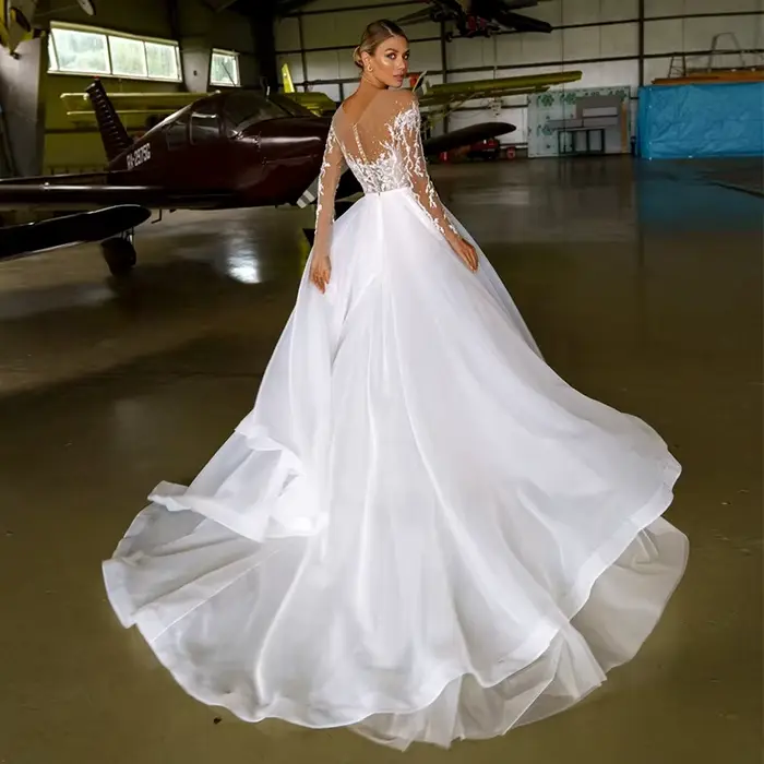 LORIE Robe de mariée bohème coupe trapèze